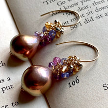 Load image into Gallery viewer, Gold Metallic Pearls &amp; Gemstone Rondelles on 14k Gold Filled