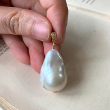 Load image into Gallery viewer, White Baroque Pearl Pendants 14kGF