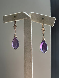 Amethyst Dewdrops 14kGF Earrings
