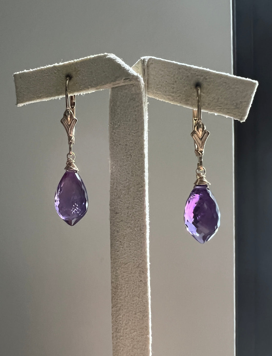 Amethyst Dewdrops 14kGF Earrings