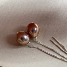Load image into Gallery viewer, Peachy Gold AAA Edison Pearls 925 Silver Threaders