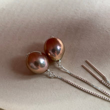Load image into Gallery viewer, Peachy Gold AAA Edison Pearls 925 Silver Threaders