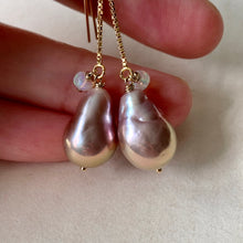 Load image into Gallery viewer, Pink-Gold AAA Edison Pearls &amp; Opal 14kGF Threaders