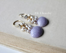 Load image into Gallery viewer, Lavender Jade Seashells &amp; Pearls 14kGF Earrings