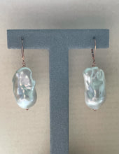 Load image into Gallery viewer, Big White Baroque Pearls 14kRGF Earrings