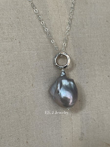 Silver Baroque Pearl 925 Sterling Silver Necklace