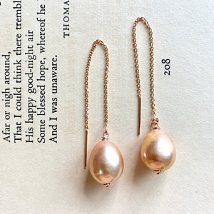 Peach Edison Pearls on 14k Rose Gold Filled