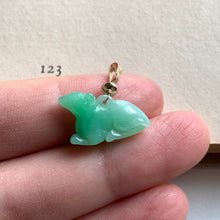 Load image into Gallery viewer, Jade Pendants: Green-Yellow Jade Piggie, Apple Green Mouse