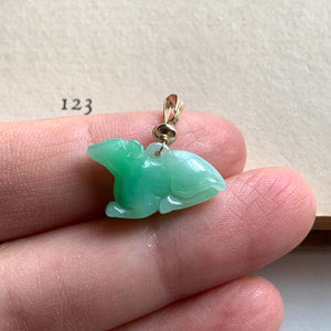 Jade Pendants: Green-Yellow Jade Piggie, Apple Green Mouse