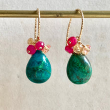 Load image into Gallery viewer, Chrysocolla Bright 14k Gold Filled Earrings