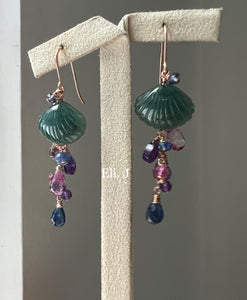Rapunzel: Jadeite Shells, Pink Topaz, Kyanite, Amethyst