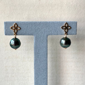 AA Chubby Peacock Pink Tahitian Fleur De Lis Studs