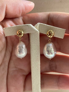 Unicorn Ivory Rainbow Pearls on Knot Studs