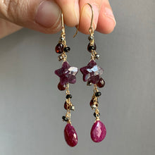 Load image into Gallery viewer, Stars AAA Ruby Garnet Spinel 14k GF Earrings