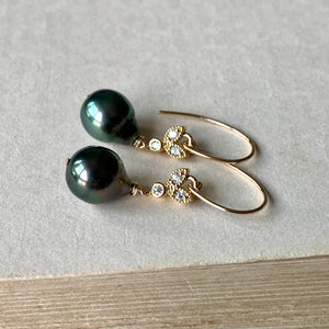 AAA Peacock Tahitian Pearls & Bee 14kGF