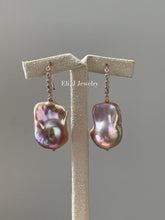 Load image into Gallery viewer, Rainbow Aurora Peach-Purple Baroque Pearls on 14kRGF