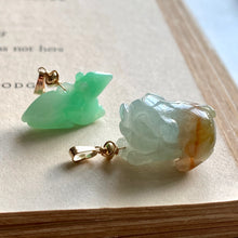 Load image into Gallery viewer, Jade Pendants: Green-Yellow Jade Piggie, Apple Green Mouse