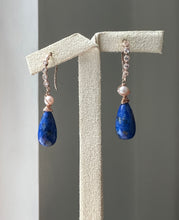 Load image into Gallery viewer, Lapis Lazuli, Pearl 14kRGF Earrings