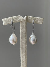 Load image into Gallery viewer, Drop Ivory Pearls on Rhodium Hooks