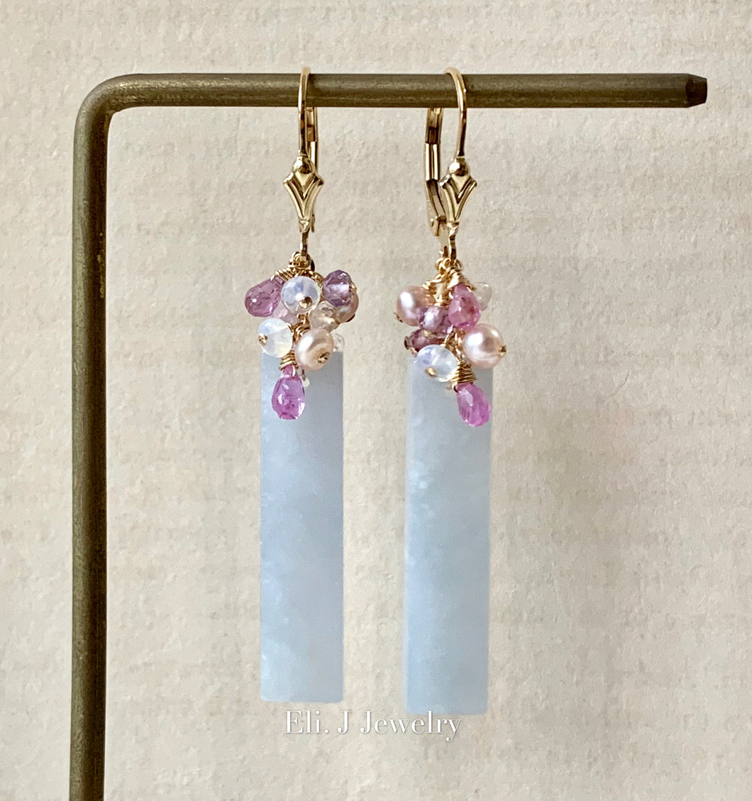 Eli. J Signature: Type A Lavender Jade Bars, Sapphires & Gems 14kGF