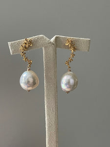 Ivory Pearls on Cascading Floral Studs