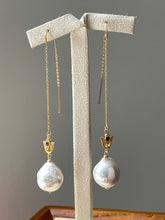 Load image into Gallery viewer, Rainbow-Pink Ivory Pearls, Tulip 14kGF Threader Earrings