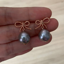 Load image into Gallery viewer, Rose Gold Ribbons &amp; Silver Pearls