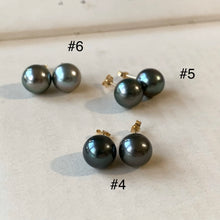 Load image into Gallery viewer, AA Tahitian Pearl Studs 14kGF: #4-6