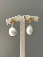 Load image into Gallery viewer, Ivory Baroque Pearls on Rose Studs