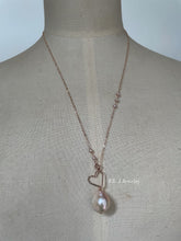 Load image into Gallery viewer, Peach Heart Baroque Pearl 14kRGF Necklace