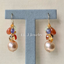 Load image into Gallery viewer, Fruit Burst Peach-Gold Large Edison Pearls &amp; Gemstones 14kGF