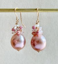 Load image into Gallery viewer, Pink Round Edison Pearls &amp; Pink Gems on 14k Gold Filled