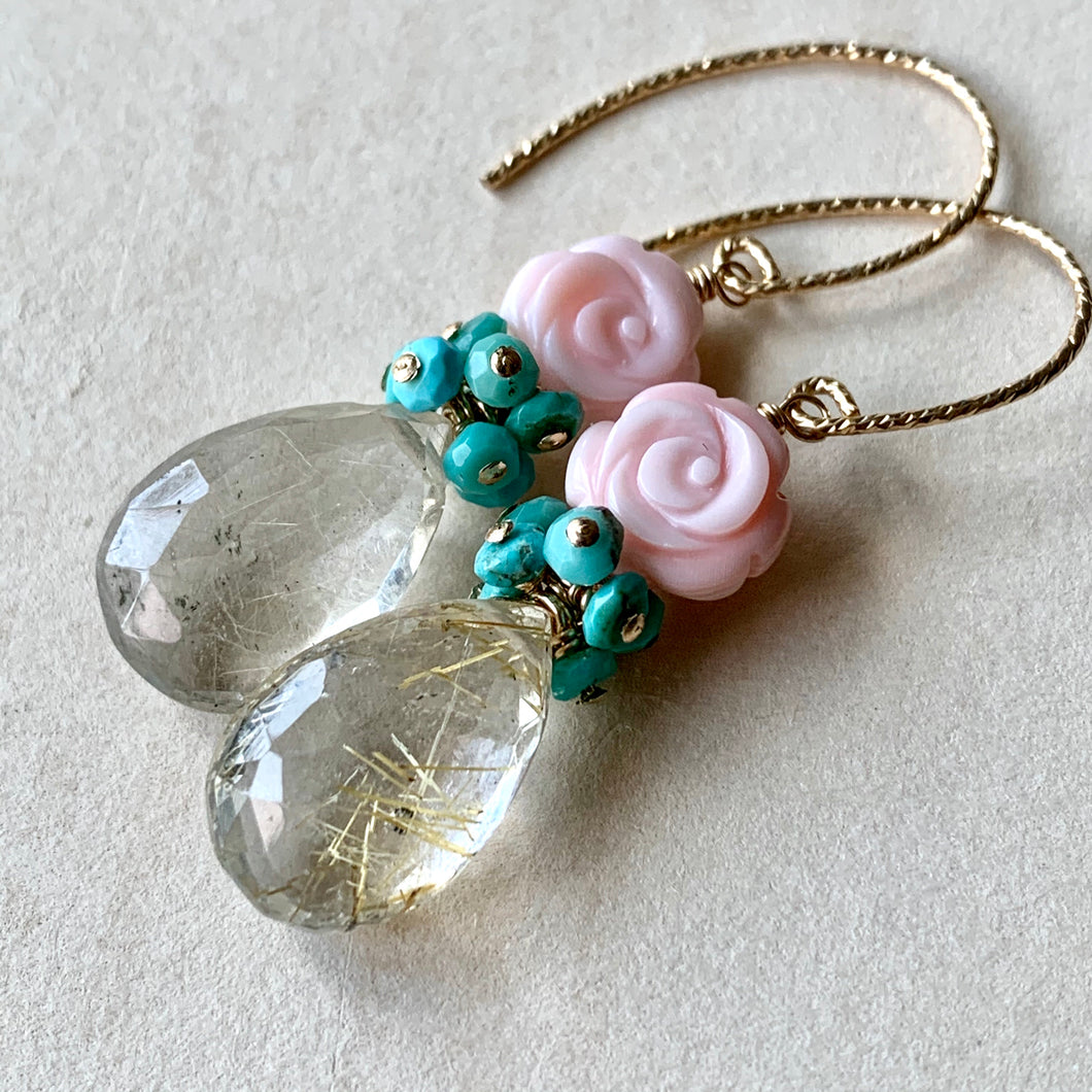 Shades of Blue #3: Golden Rutile, Turquoise 14kGF