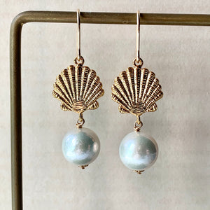 Mermaid Shells Round White Pearls