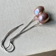 Load image into Gallery viewer, Rainbow Purple AAA Edison Pearls 925 Silver Threaders