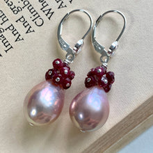 Load image into Gallery viewer, Pink Rainbow-Lustre Ruby 925 Sterling Silver Earrings