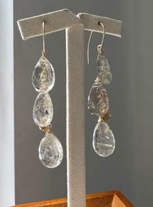 Golden Rutile & Citrine Cascade 14kGF Earrings