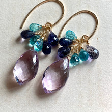 Load image into Gallery viewer, Purple &amp; Blue 14k GF Earrings