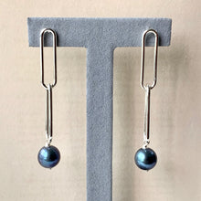 Load image into Gallery viewer, Peacock Freshwater Pearls Rhodium Plated Statement Links