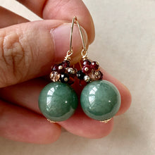 Load image into Gallery viewer, Deep Green Type A Jadeite &amp; Gems 14kGF