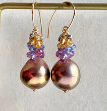 Load image into Gallery viewer, Gold Metallic Pearls &amp; Gemstone Rondelles on 14k Gold Filled
