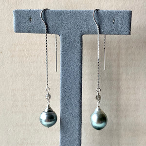 AA Silver Tahitian Pearls Labradorite 925 Threaders