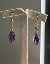 Load image into Gallery viewer, Amethyst Dewdrops 14kGF Earrings
