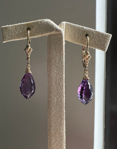Amethyst Dewdrops 14kGF Earrings