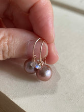Load image into Gallery viewer, Pink Edison Pearl Dangle Earrings