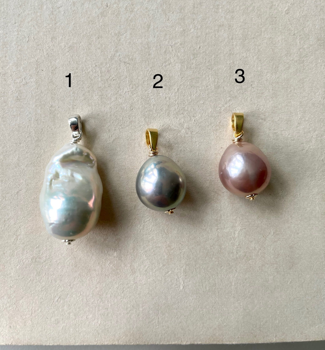 Baby Baroque & Edison Pearl Pendants