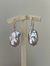 Load image into Gallery viewer, Rainbow Silver Baroque Pearls 14kRGF Earrings