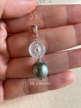 Load image into Gallery viewer, Petite Icy Jade Donut &amp; Tahitian Pearl Necklace