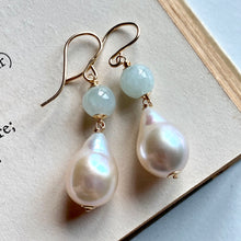 Load image into Gallery viewer, Type A Light Green Jade &amp; White Pearls 14k Gold Filled
