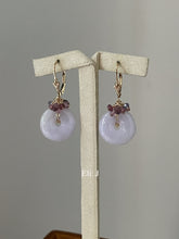 Load image into Gallery viewer, Top Lilac Lavender Jade Donuts, Purple Sapphire, Pink Tourmaline, Spinel 14kGF Earrings